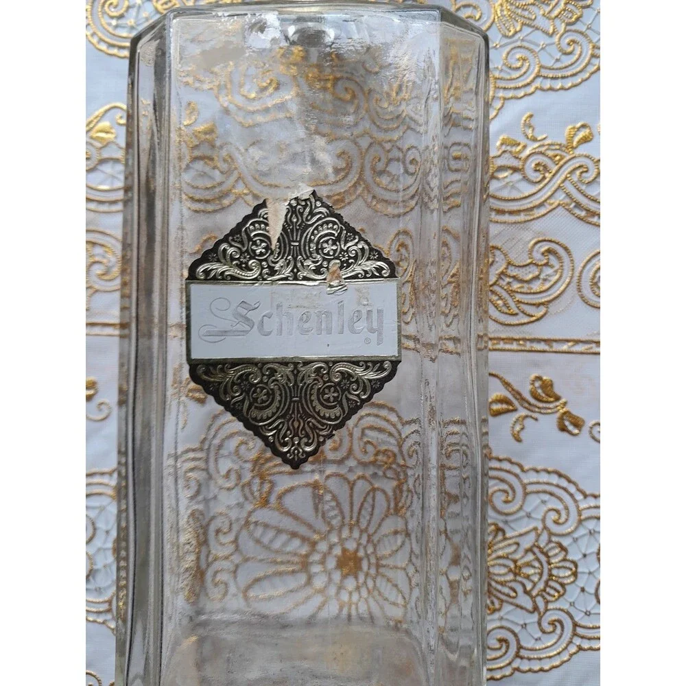 (2) Vintage Schenley Embossed Whiskey Bottle Decanter w/Stoppers 1950’s 1960's